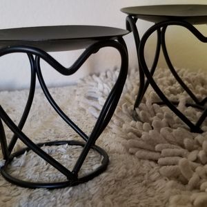 Heart themed candle holders